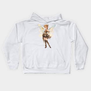 Watercolor Steampunk Fairy Girl #8 Kids Hoodie